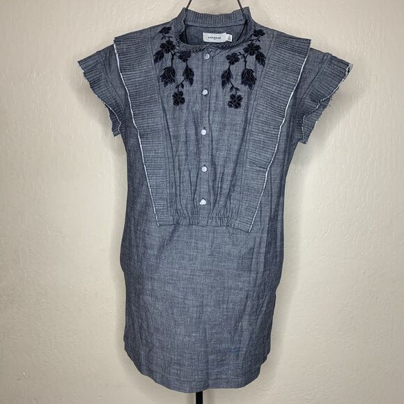 Coach Dresses & Skirts - Coach Blue Chambray Short Prairie Dress Women’s Size 8 NWOT MSRP $498